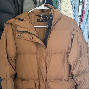 Quince puffer Women's Brown Puffer Coat small acorn color